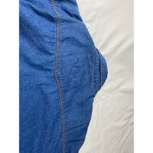 Key Industries Mens 4XL Tall Denim Western Pearl Snap Shirt Blue Long Sleeve